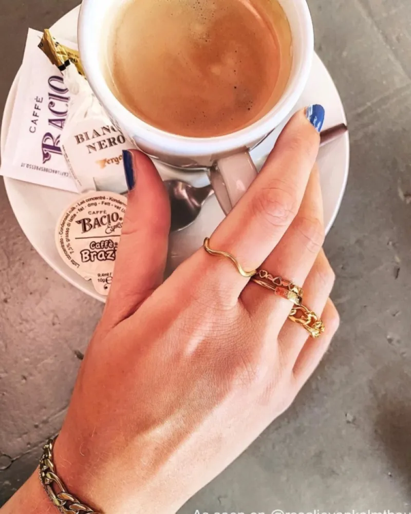 Finaste Chain ring goud kleurig Outlet