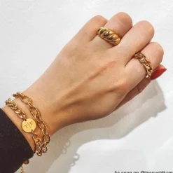 Finaste Chain ring goud kleurig Outlet