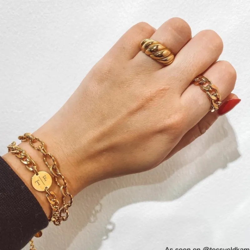 Finaste Chain ring goud kleurig Outlet