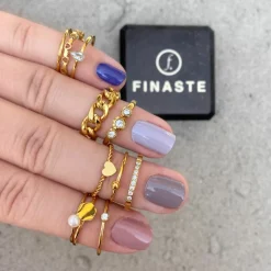 Finaste Chain ring goud kleurig Outlet