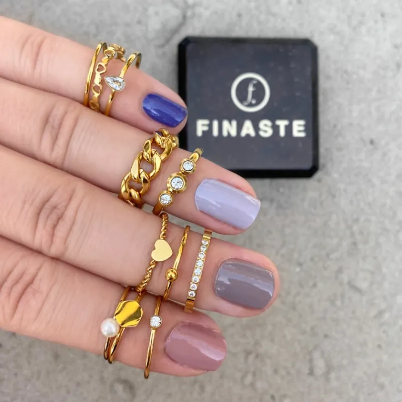 Finaste Chain ring goud kleurig Outlet