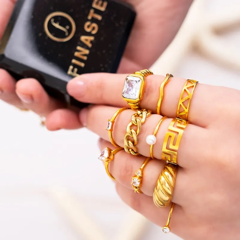 Finaste Chain ring goud kleurig Outlet