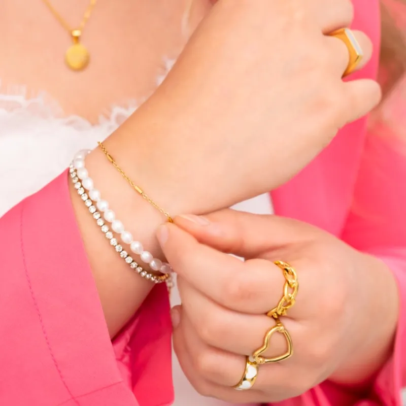 Finaste Chain ring goud kleurig Outlet