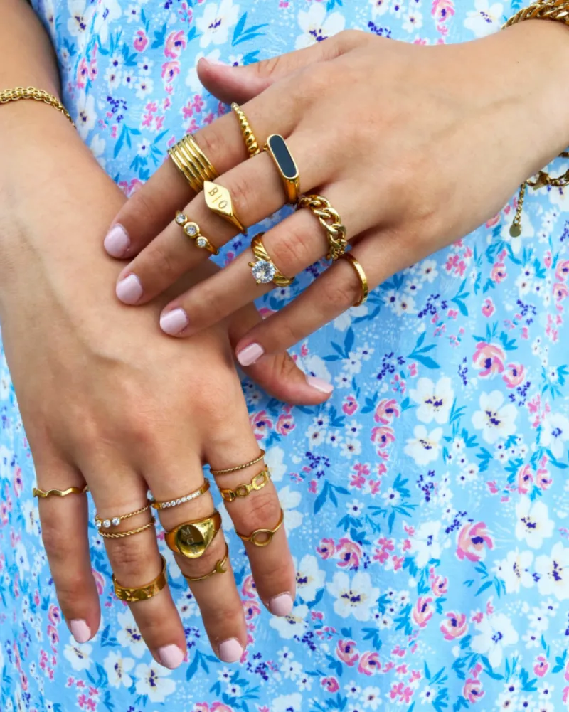 Finaste Chain ring goud kleurig Outlet