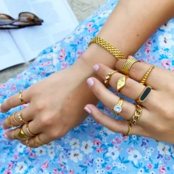 Finaste Chain ring goud kleurig Outlet