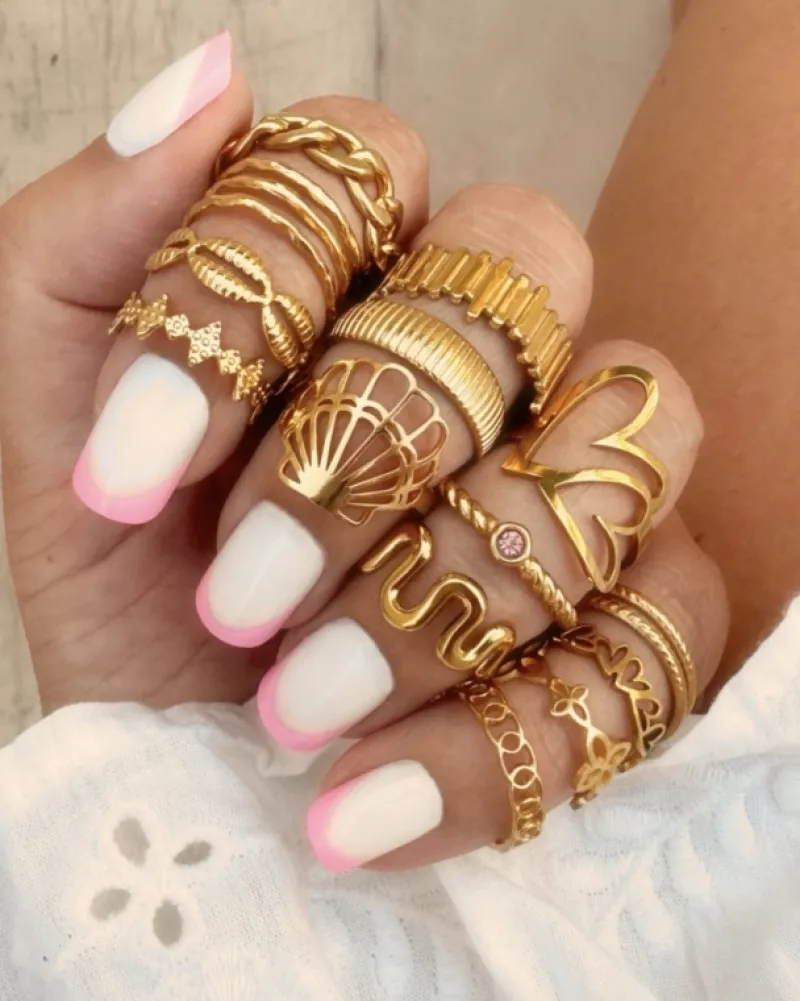 Finaste Chain ring goud kleurig Outlet