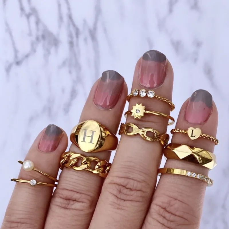 Finaste Chain ring goud kleurig Outlet
