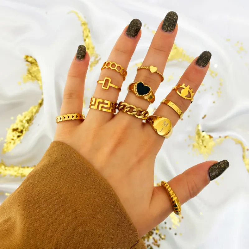 Finaste Chain ring goud kleurig Outlet