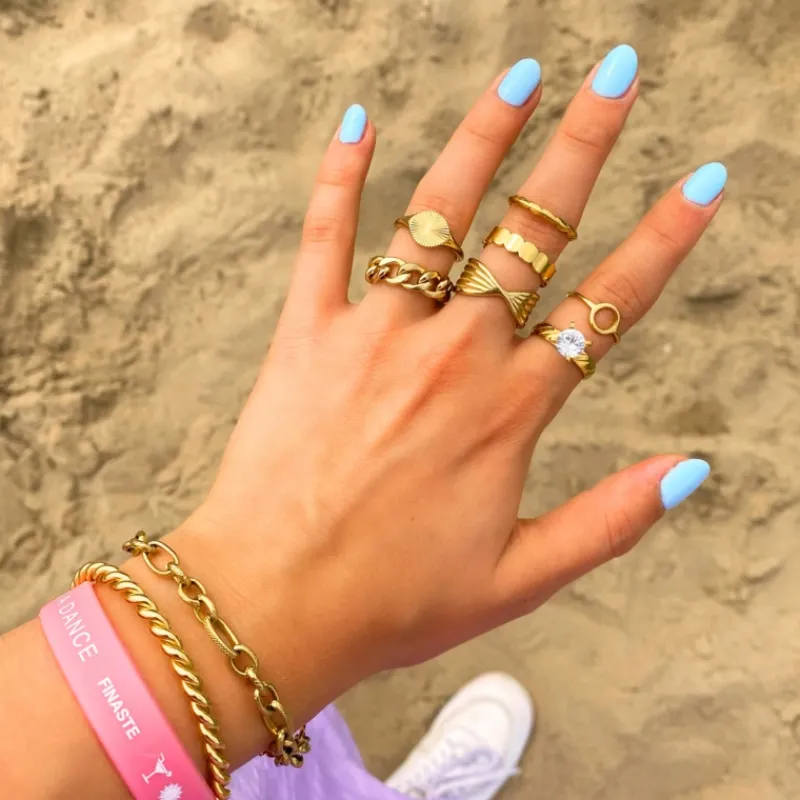 Finaste Chain ring goud kleurig Outlet