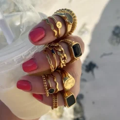 Finaste Chain ring goud kleurig Outlet