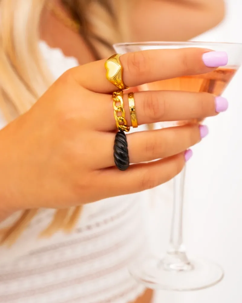 Finaste Chain ring goud kleurig Outlet