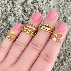 Finaste Chain ring goud kleurig Outlet