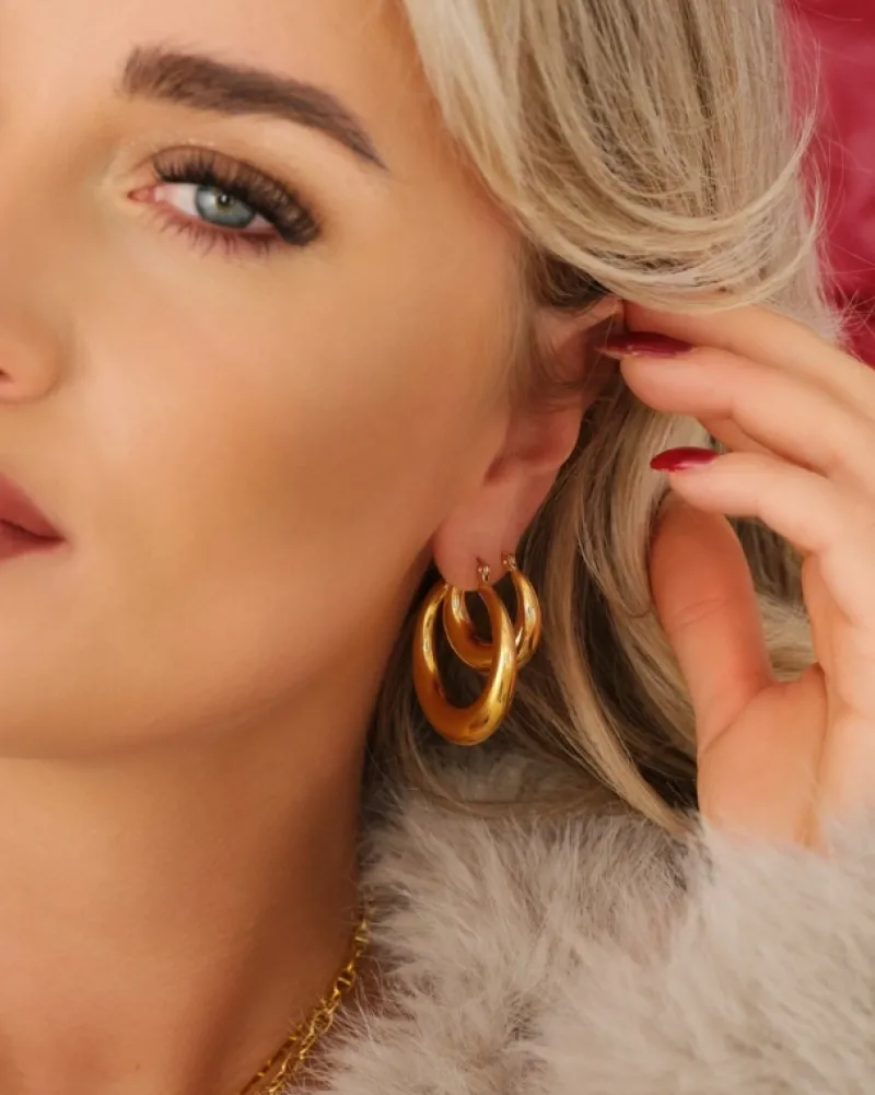 Finaste Chunky creolen kleur goud Fashion