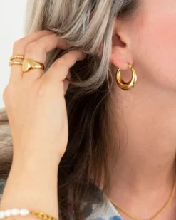 Finaste Chunky creolen kleur goud Fashion