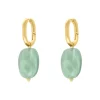 Finaste Chunky oorringen met turquoise steen goudkleurig Outlet