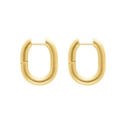 Finaste Chunky oval hoop earrings goldplated New