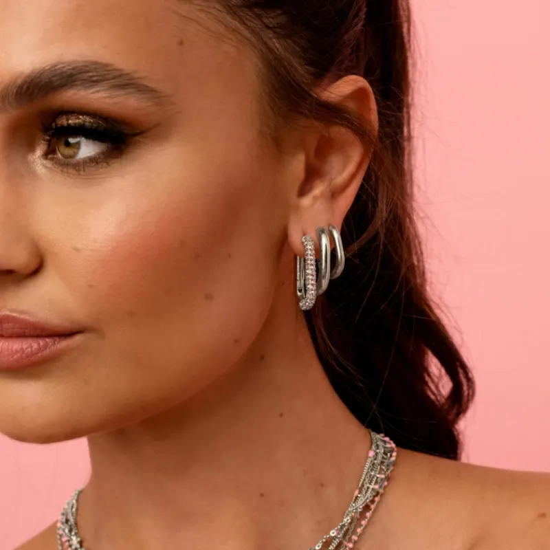 Finaste Chunky oval hoop earrings Fashion