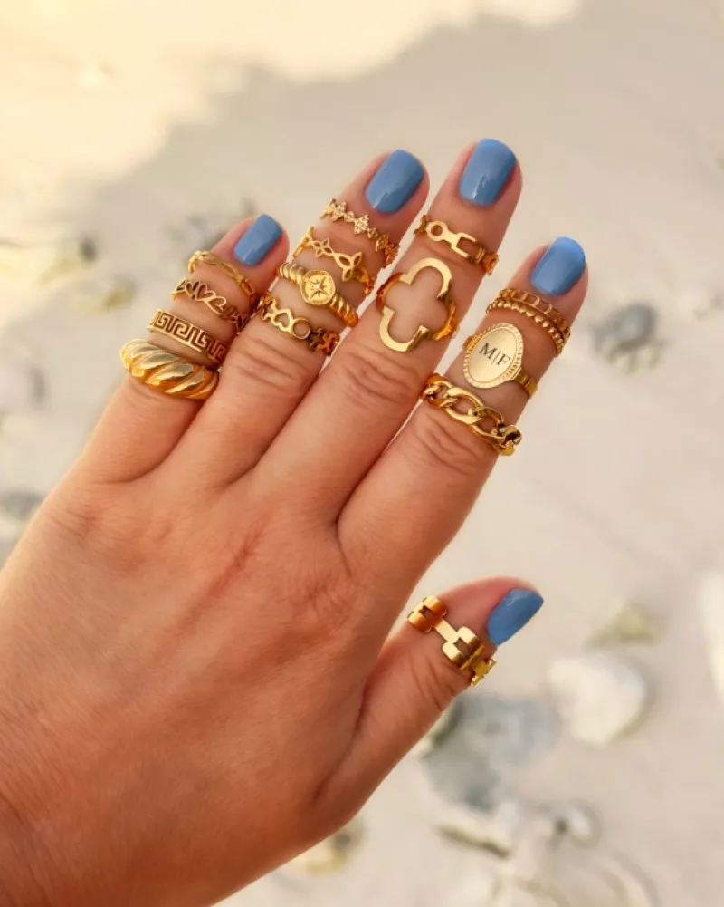 Finaste Chunky ring croissant goud kleurig New