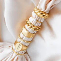 Finaste Chunky ring croissant goud kleurig New