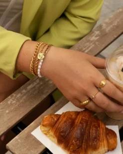 Finaste Chunky ring croissant goud kleurig New