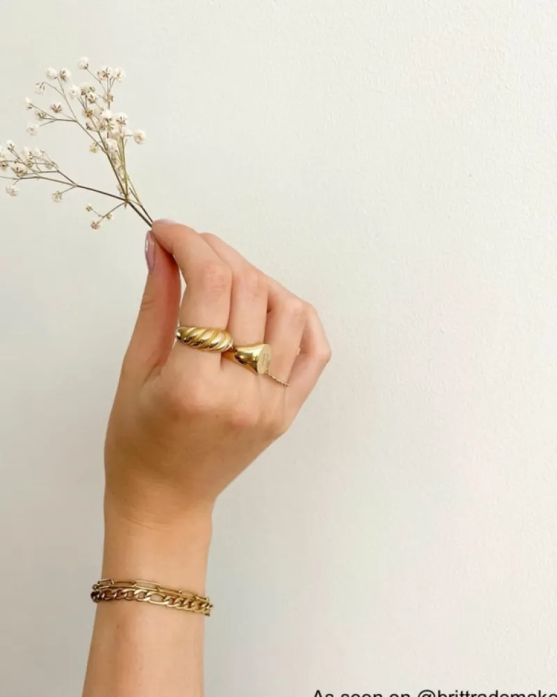 Finaste Chunky ring croissant goud kleurig New