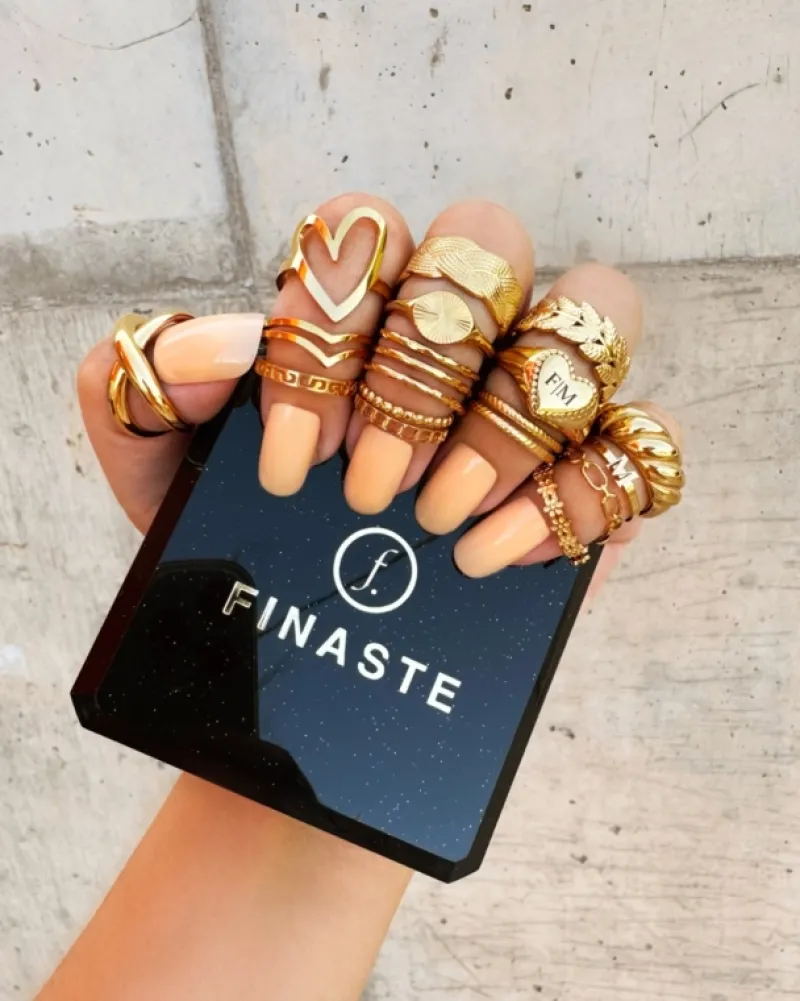 Finaste Chunky ring croissant goud kleurig New