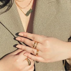 Finaste Chunky ring croissant goud kleurig New
