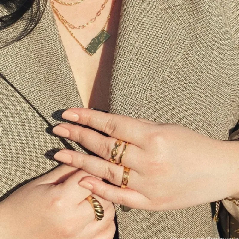 Finaste Chunky ring croissant goud kleurig New