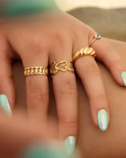Finaste Chunky ring croissant goud kleurig New