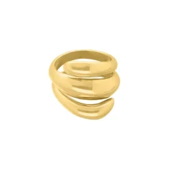 Finaste Chunky ring triple goudkleurig Fashion