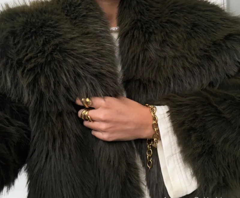 Finaste Chunky ring triple goudkleurig Fashion