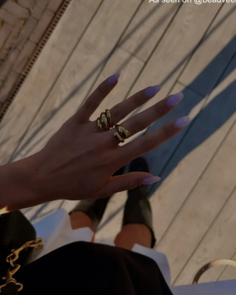 Finaste Chunky ring triple goudkleurig Fashion