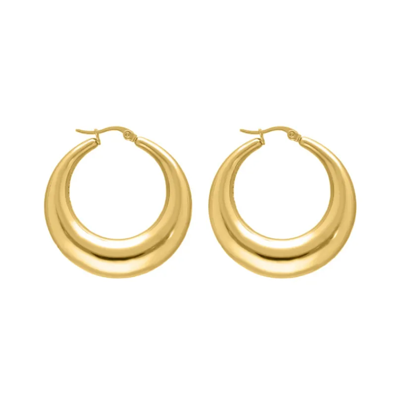 Finaste Chunky statement hoops goud kleurig Online