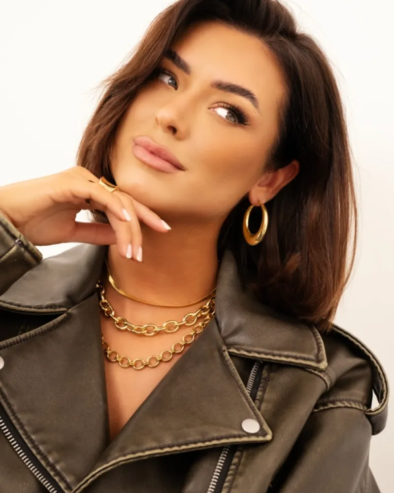 Finaste Chunky statement hoops goud kleurig Online