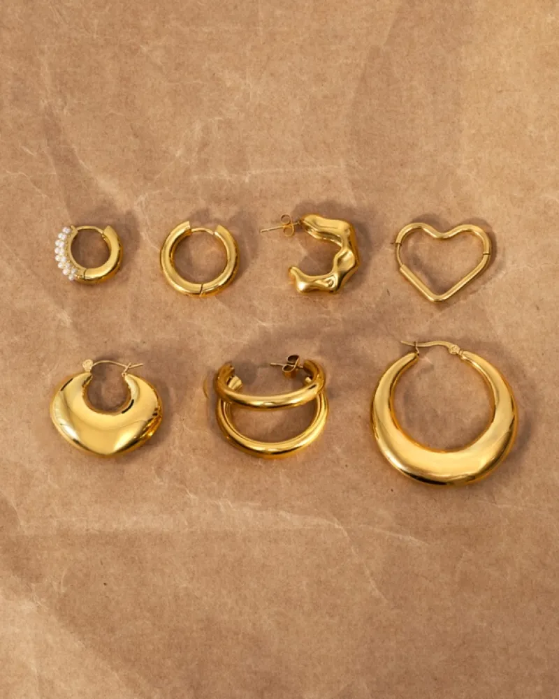 Finaste Chunky statement hoops goud kleurig Online