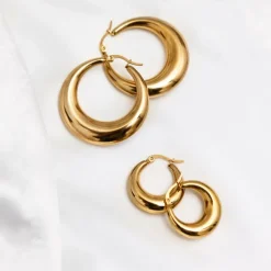 Finaste Chunky statement hoops goud kleurig Online