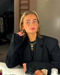 Finaste Chunky statement hoops goud kleurig Online