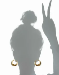 Finaste Chunky statement hoops goud kleurig Online