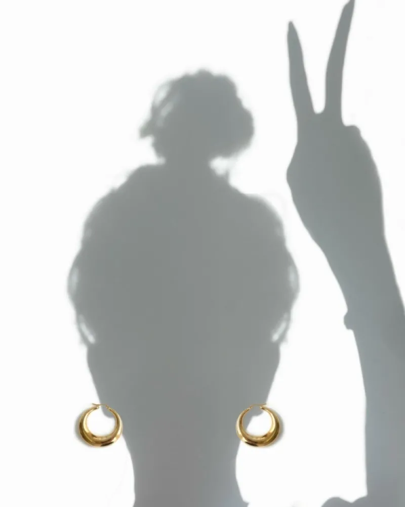 Finaste Chunky statement hoops goud kleurig Online