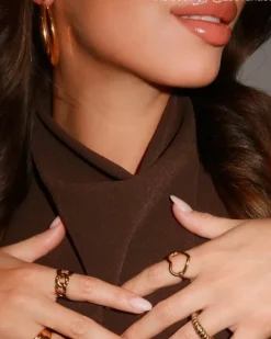 Finaste Chunky statement hoops goud kleurig Online