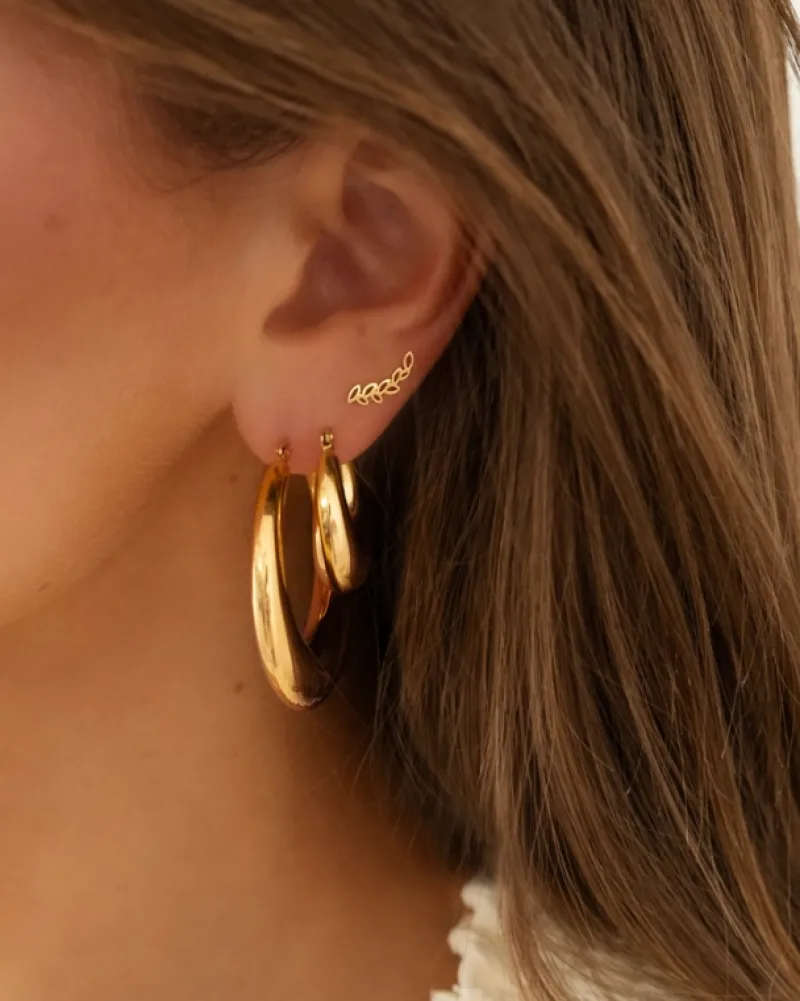 Finaste Chunky statement hoops goud kleurig Online