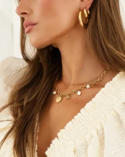 Finaste Chunky statement hoops goud kleurig Online