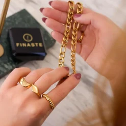 Finaste Chunky zegelring goud kleurig Online