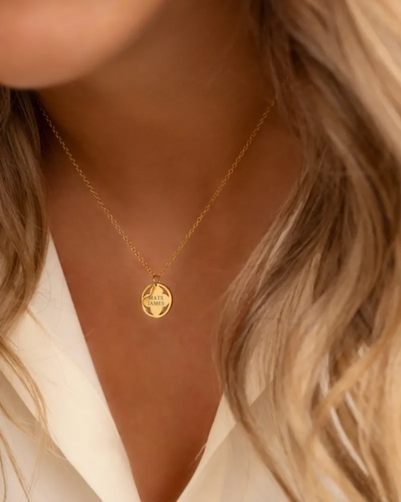 Finaste Clover ketting graveren goudkleurig Hot