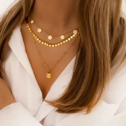Finaste Coin ketting met naam kleur goud Discount