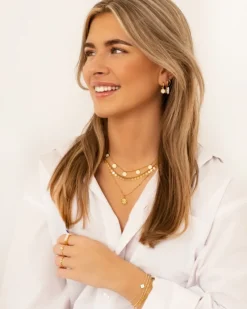 Finaste Coin ketting met naam kleur goud Discount