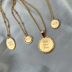Finaste Coin ketting met naam kleur goud Discount