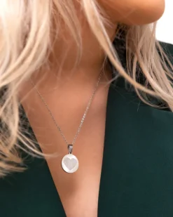 Finaste Coin ketting met vingerafdruk hartje Discount