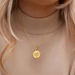 Finaste Coin ketting met vingerafdruk hartje goudkleurig Discount