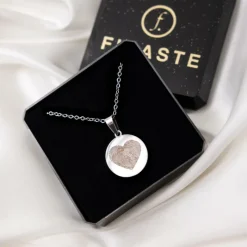 Finaste Coin ketting met vingerafdruk hartje Discount